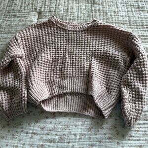 Pink knitted cropped sweater